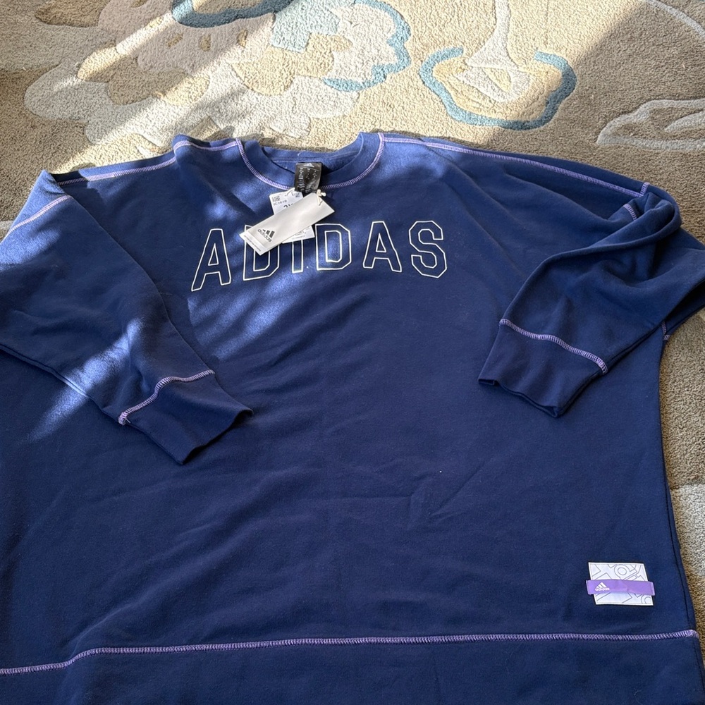 Adidas Women's Navy Crewneck Sweater